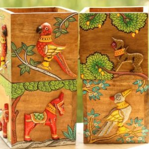 Hand-painted Pattachitra Planters Large Decor | Maavni