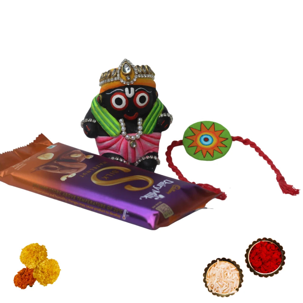 Hand-painted Pattachitra Kidsrakhi Jaganathidol Figurine | Maavni