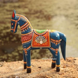Hand-painted Pattachitra Dark Horse Painted Painting | Maavni