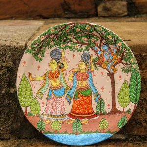Hand-painted Pattachitra Gopikas With Marki Wall Plate | Maavni