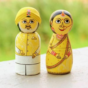 Hand-painted Pattachitra Customized Couple Dolls Decor | Maavni