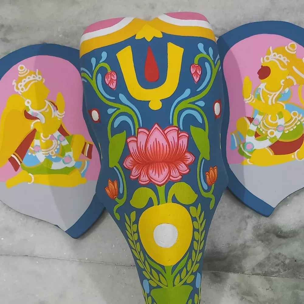 Hand-painted Pattachitra Elephant Garuda Hanuman Decor | Maavni