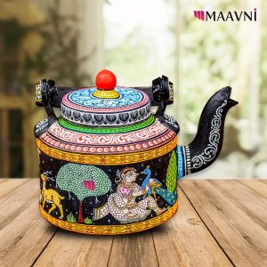 Hand-painted Pattachitra Jungle Theme Kettle | Maavni