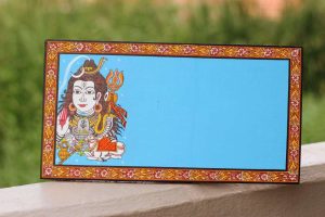 Hand-painted Pattachitra Shiva Border Name Plate | Maavni