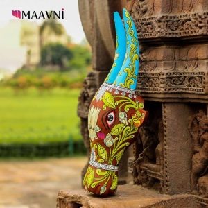 Hand-painted Pattachitra Cow Head And Brown Floral