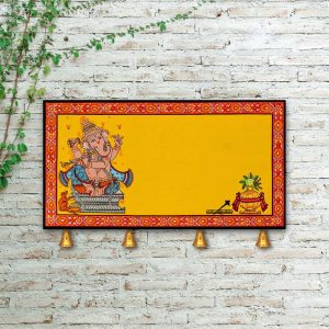 Hand-painted Pattachitra Ganesha With Kalash Name Plate | Maavni