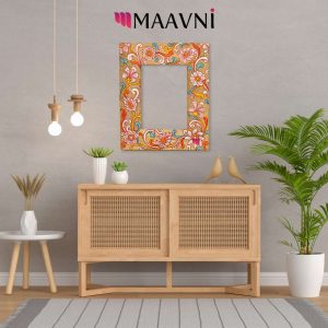 Hand-painted Pattachitra Floral Photo Frame Decor | Maavni