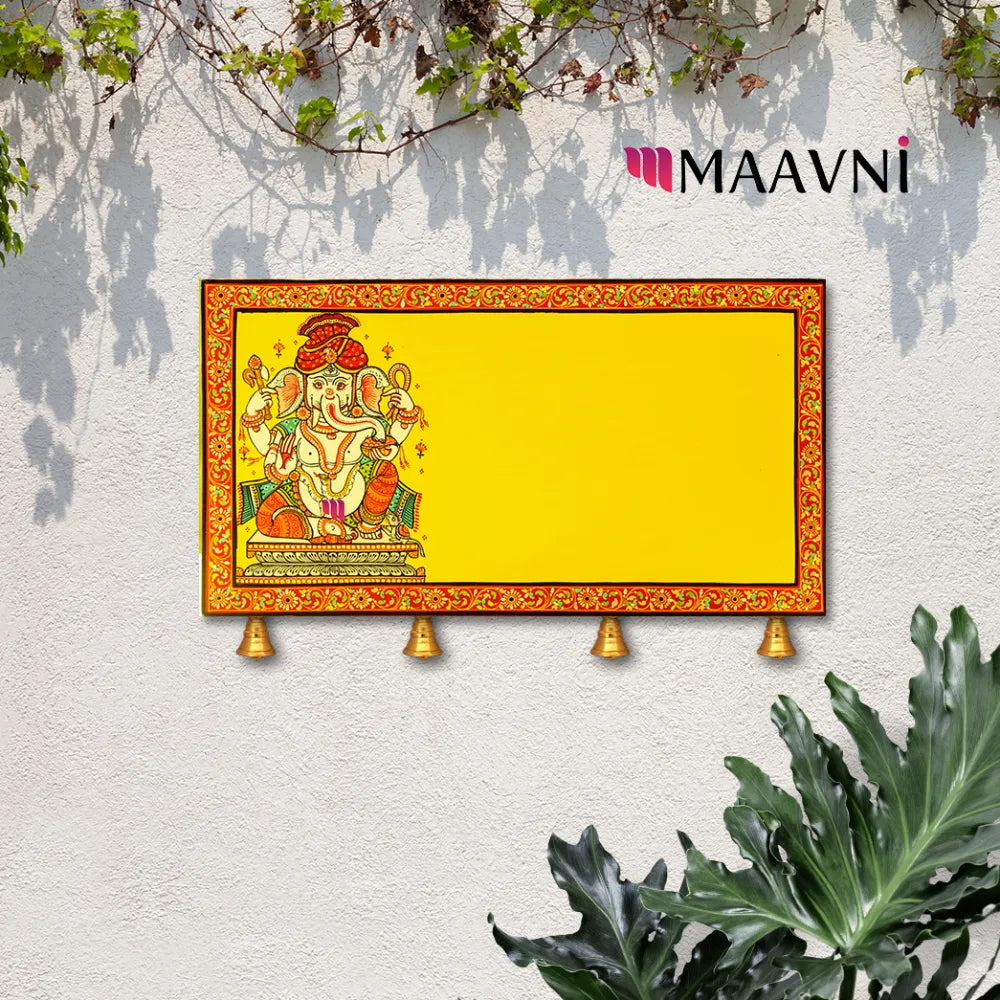 Hand-painted Pattachitra Ganesha Name Plate | Maavni - Image 3