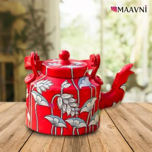 Hand-painted Pattachitra Lotus Theme Kettle | Maavni