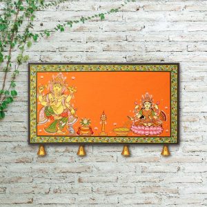 Hand-painted Pattachitra Ganesh And Laxmi Name Plate | Maavni
