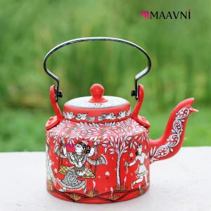 Hand-painted Pattachitra Raja Festive Theme Kettle | Maavni