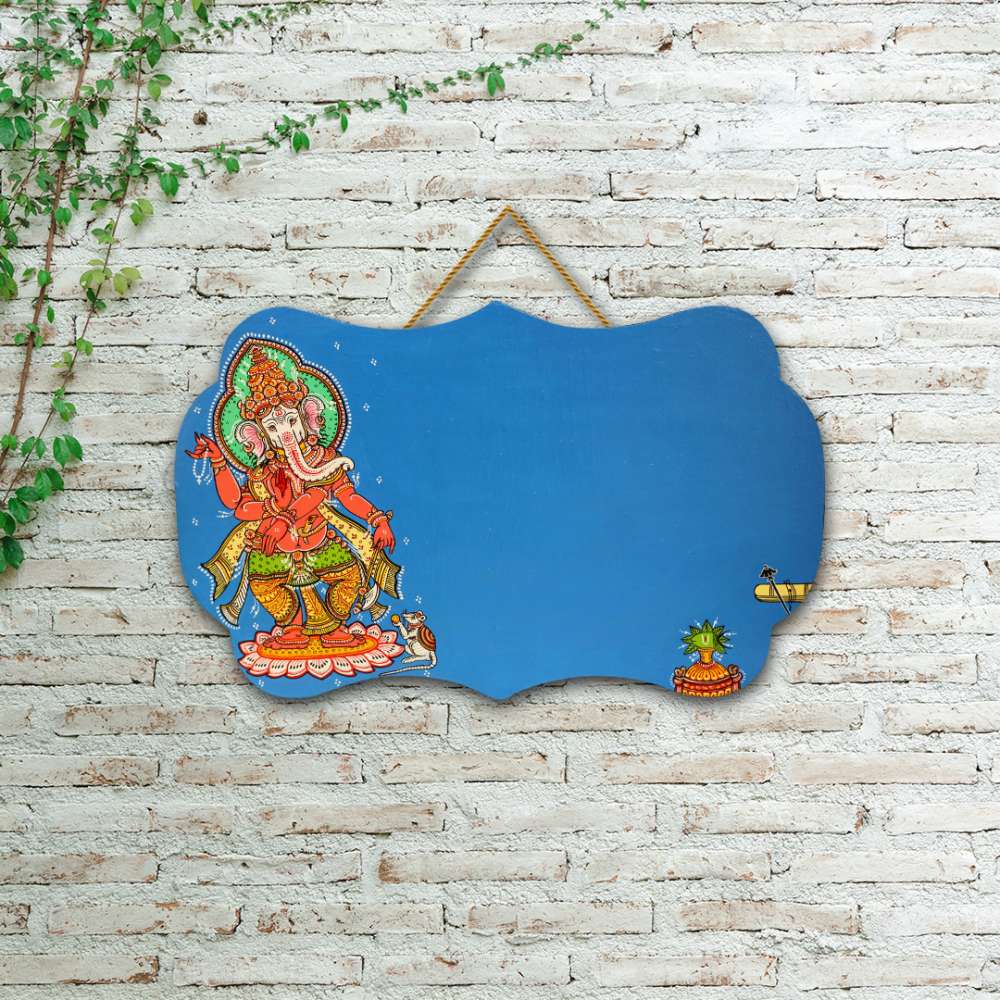 Hand-painted Pattachitra Ganesha Name Plate | Maavni - Image 4