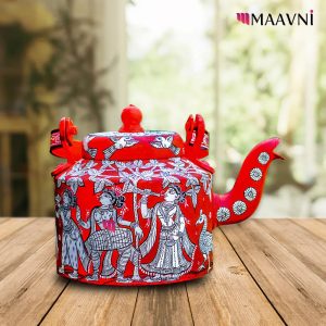Hand-painted Pattachitra Shiva Vivah Theme Kettle | Maavni