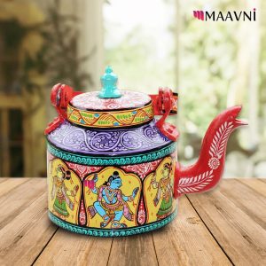 Hand-painted Pattachitra Nartaki Theme Kettle | Maavni