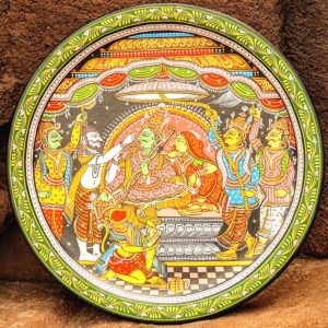 Hand-painted Pattachitra Ram Darbar Wall Plate | Maavni