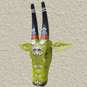 Hand-painted Pattachitra Lotus Cowhead Decor | Maavni