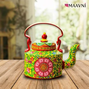 Hand-painted Pattachitra Flora Colorful Decorative Kettle | Maavni