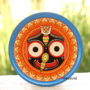Hand-painted Pattachitra Jaganath Floral Wall Plate | Maavni