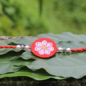 Hand-painted Pattachitra Flower Rakhi Festive Decor | Maavni