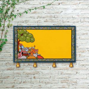 Hand-painted Pattachitra Resting Krishna Name Plate | Maavni