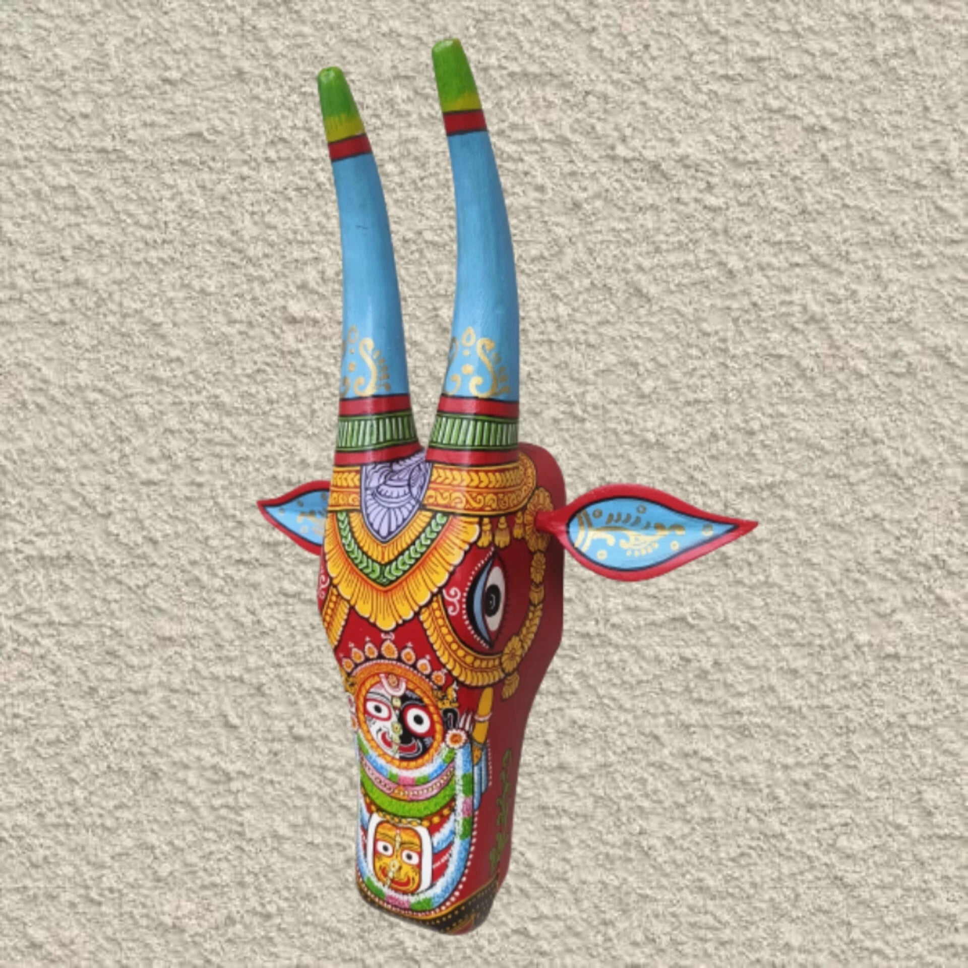 Hand-painted Pattachitra Jaganath Cowhead Decor | Maavni - Image 2