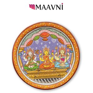 Hand-painted Pattachitra Tridevi Wall Plate | Maavni