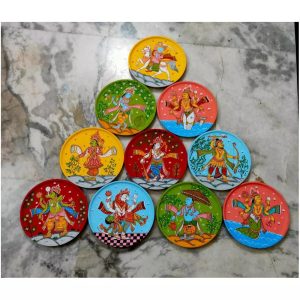 Hand-painted Pattachitra Dasavatar Set Of Wallplates Wall Plate