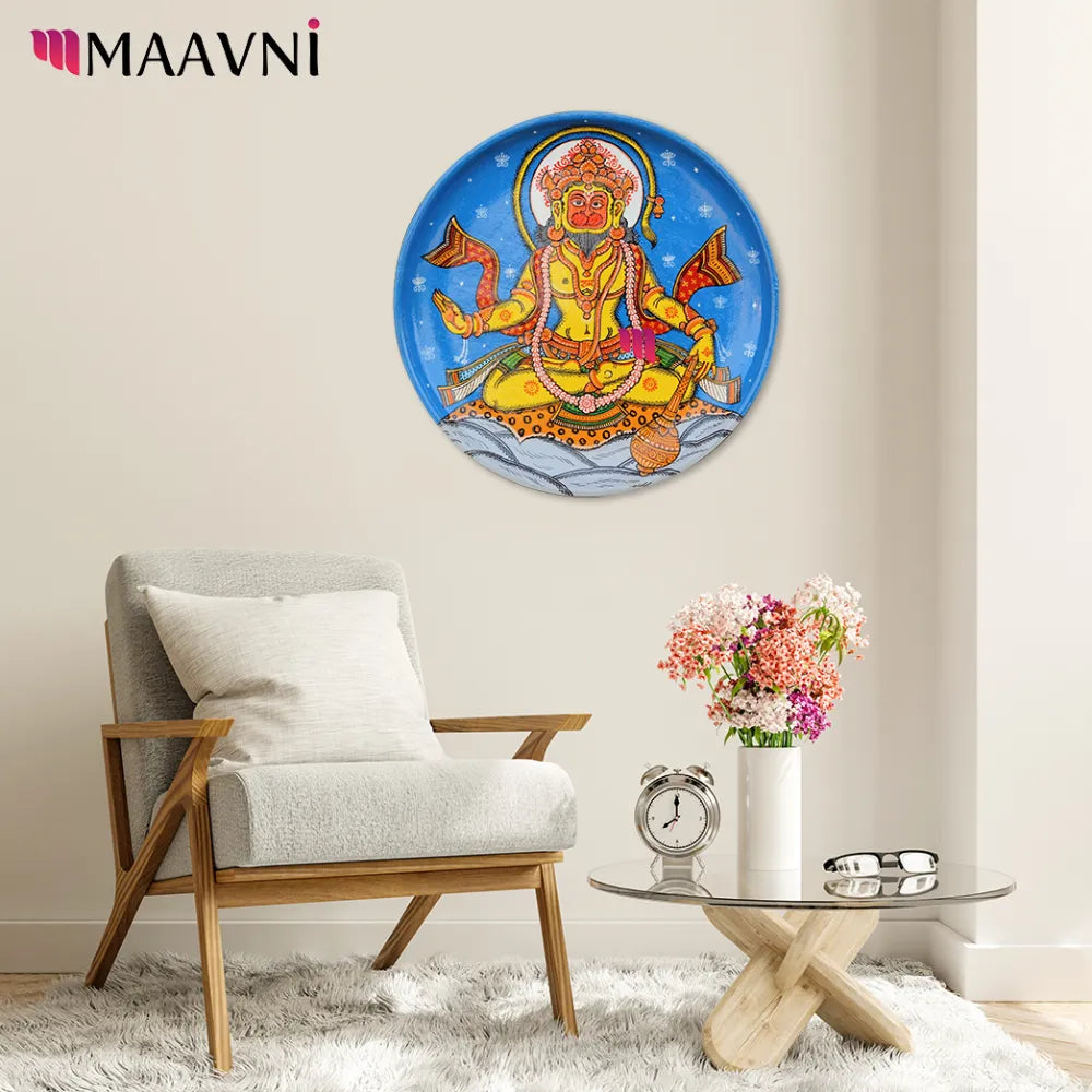 Hand-painted Pattachitra Hanuman Wall Plate | Maavni - Image 3