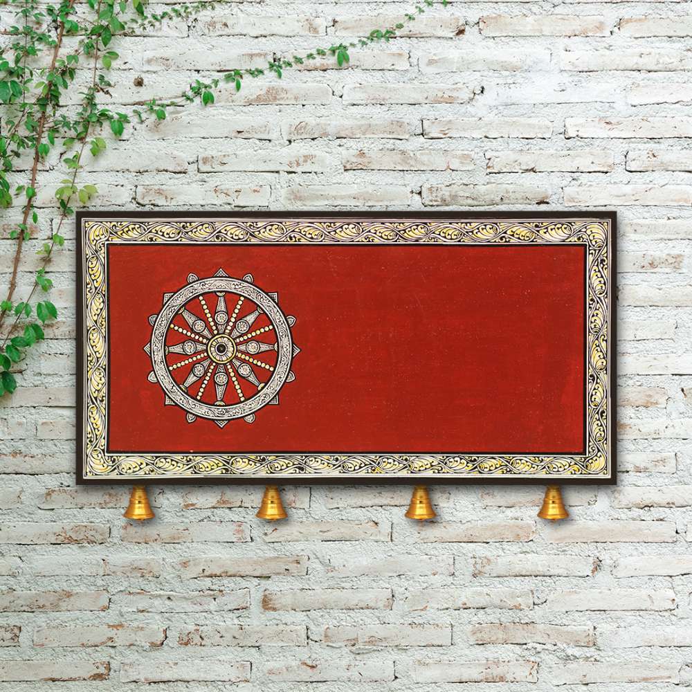 Hand-painted Pattachitra Konark Chakra Name Plate | Maavni