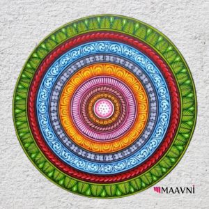 Hand-painted Pattachitra Border Wall Plate | Maavni