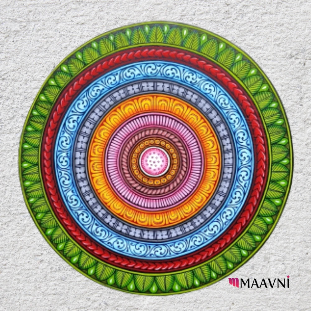 Hand-painted Pattachitra Border Wall Plate | Maavni