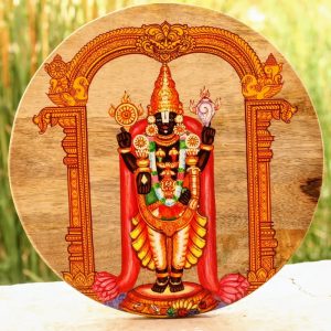 Hand-painted Pattachitra Tirupati Balaji Wall Plate | Maavni