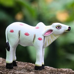 Hand-painted Pattachitra Baby Cow Festive Decor | Maavni