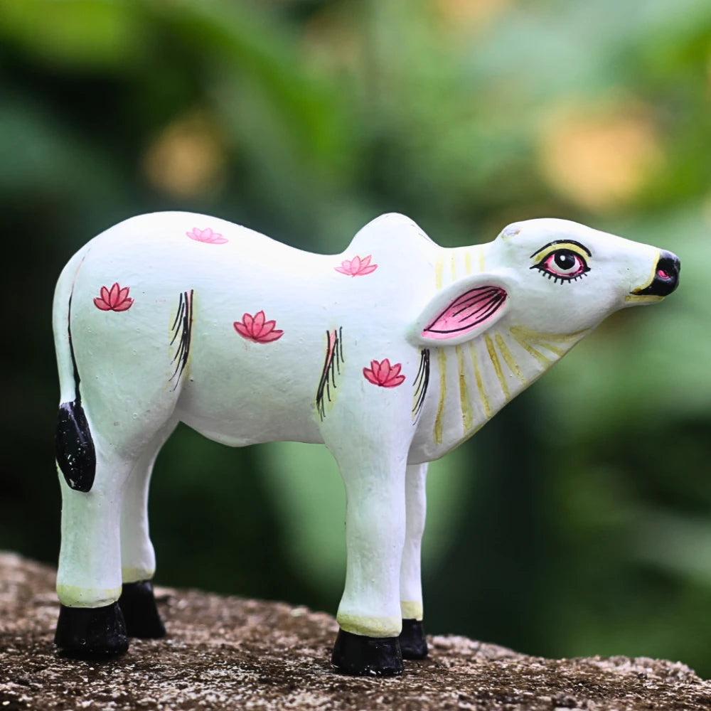 Hand-painted Pattachitra Baby Cow Festive Decor | Maavni