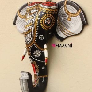 Hand-painted Pattachitra Elephant Head Decor | Maavni