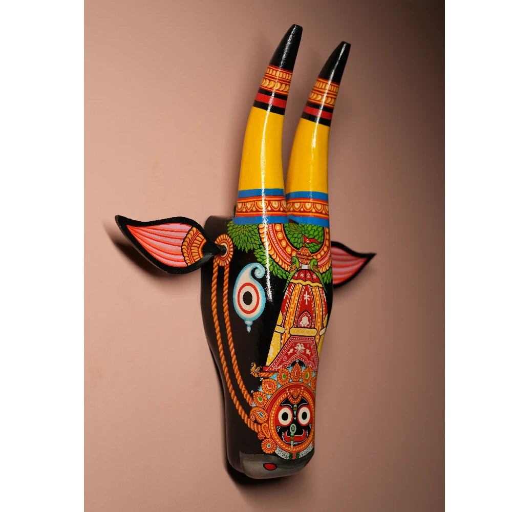 Hand-painted Pattachitra Cow Head Ratha - Image 4