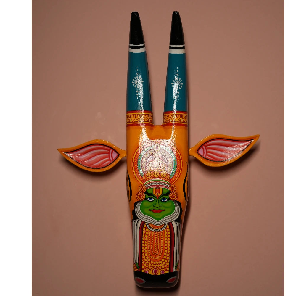 Hand-painted Pattachitra Cow Head Bharatanatyam - Image 3