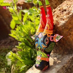 Hand-painted Pattachitra Peacock Cowhead Decor | Maavni