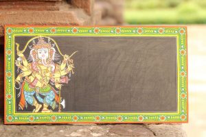 Hand-painted Pattachitra Ganesha And Border Name Plate | Maavni