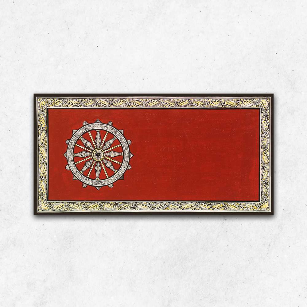 Hand-painted Pattachitra Konark Chakra Name Plate | Maavni - Image 2