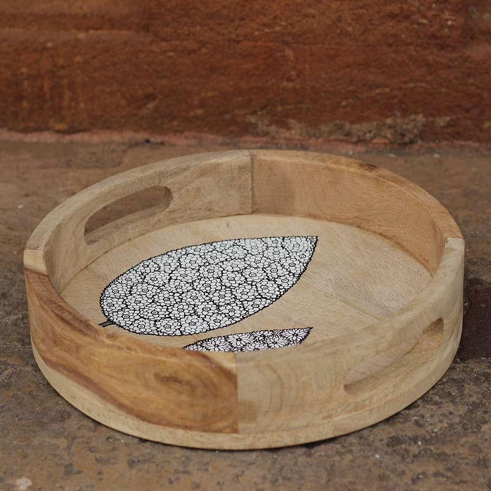Hand-painted Pattachitra Circular Tray Tree Of Life Painting | Maavni - Image 2