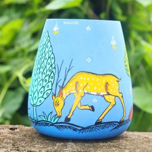 Hand-painted Pattachitra Deer Pen Stand | Maavni