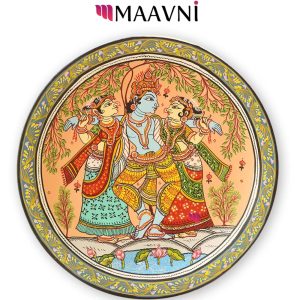 Hand-painted Pattachitra Krishna Gopis Wall Plate | Maavni