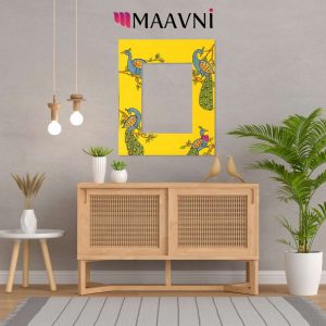 Hand-painted Pattachitra Peacock Photo Frame Decor | Maavni