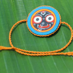 Hand-painted Pattachitra Jaganath Bluerakhi Festive Decor | Maavni