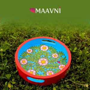 Hand-painted Pattachitra Floral Tray Decor | Maavni