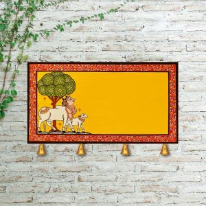 Hand-painted Pattachitra Kamdhenu Name Plate | Maavni