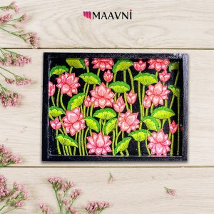 Hand-painted Pattachitra Lotus Tray Decor | Maavni