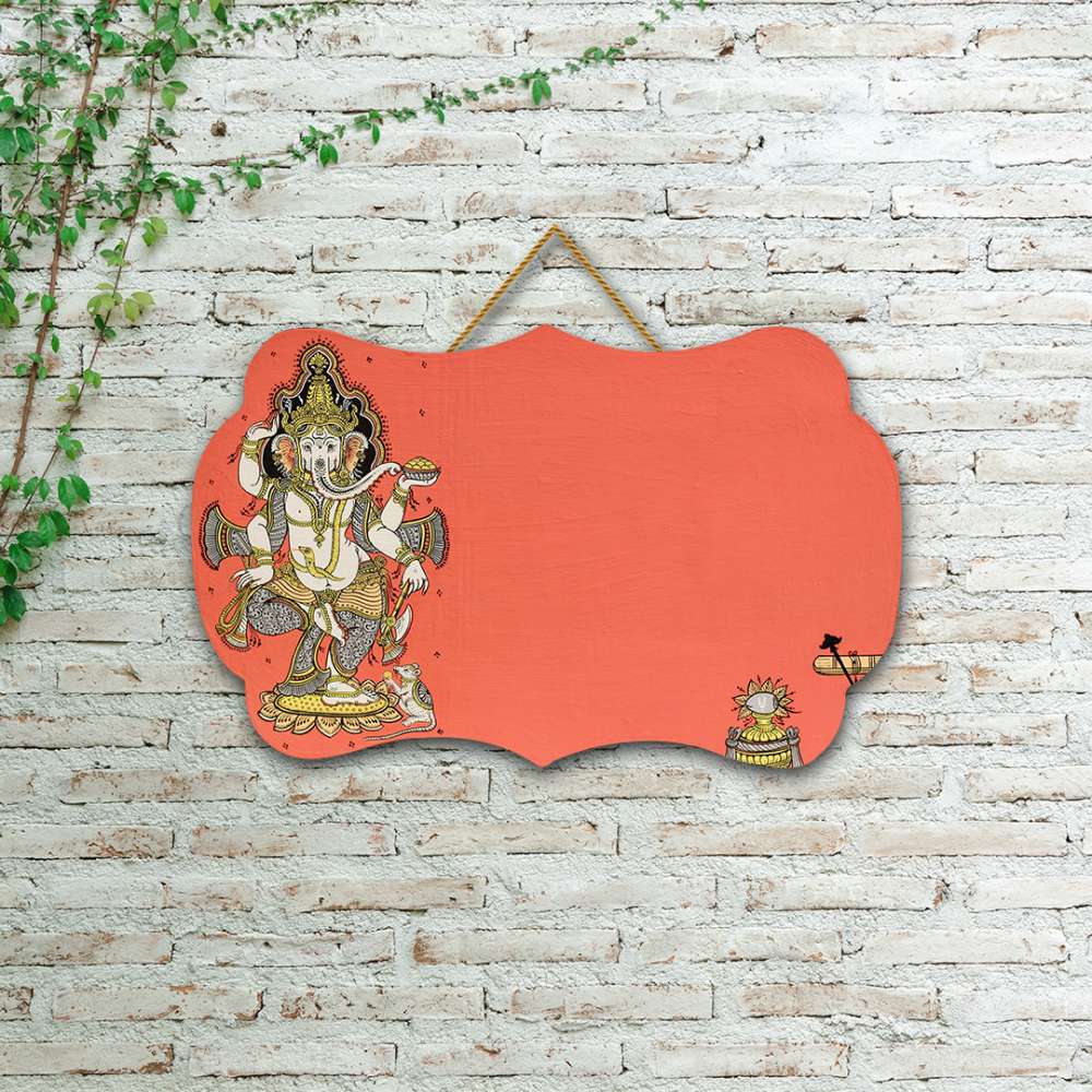 Hand-painted Pattachitra Ganesha Name Plate | Maavni