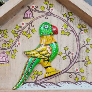 Hand-painted Pattachitra Parrot Keyholder 8By10 Inches Painting |